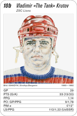 Eishockey, Volume 2, Karte 10b, ZSC Lions, Vladimir Krutov, Illustration: ISHADYN | Sindhya Bergamin.