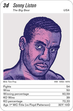 Boxen, Volume 1, Karte 3d, USA, Sonny Liston, Illustration: Tom Frey.