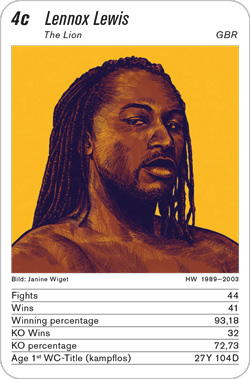 Boxen, Volume 1, Karte 4c, GBR, Lennox Lewis, Illustration: Janine Wiget.