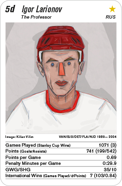 Eishockey, Volume 1, Karte 5d, RUS, Igor Larionov, Illustration: Kilian Vilim.