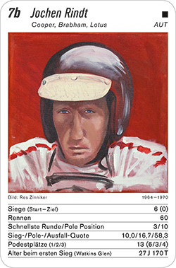 Formel 1, Volume 1, Karte 7b, AUT, Jochen Rindt, Illustration: Res Zinniker.