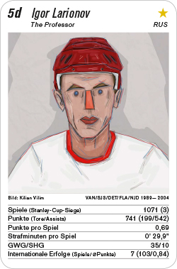 Eishockey, Volume 1, Karte 5d, RUS, Igor Larionov, Illustration: Kilian Vilim.