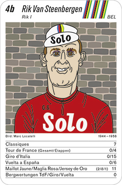 Radsport, Volume 2, Karte 4b, BEL, Rik Van Steenbergen, Illustration: Marc Locatelli.