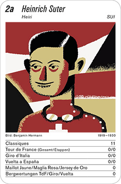 Radsport, Volume 2, Karte 2a, SUI, Heinrich Suter, Illustration: Benjamin Hermann.