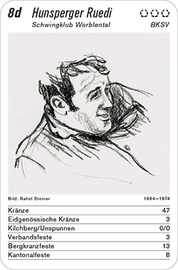 Schwingen, Volume 1, Karte 8d, BKSV, Hunsperger Ruedi, Illustration: Rahel Steiner. Schwingen, Volume 1, Karte 8d, BKSV, Hunsperger Ruedi, Illustration: Rahel Steiner.